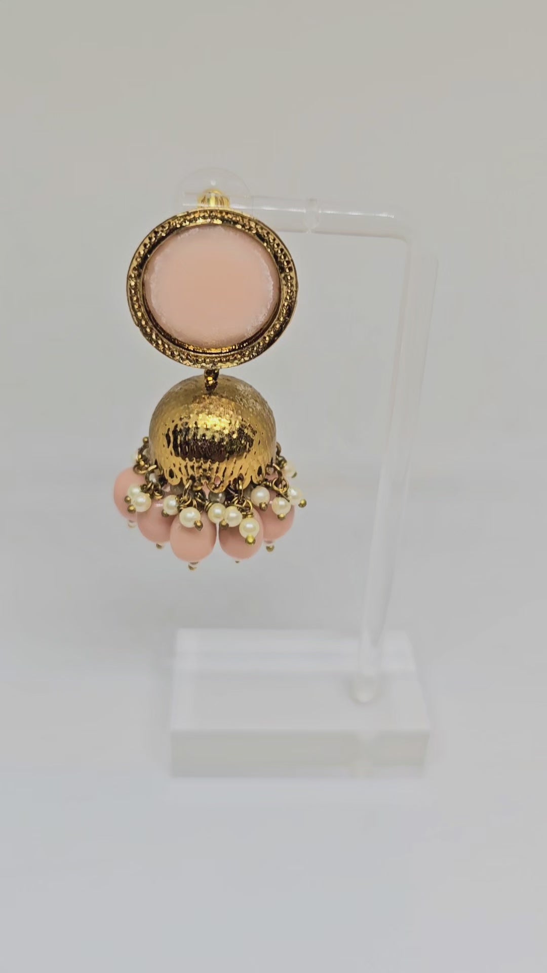 Peach earrings jhumkas deals